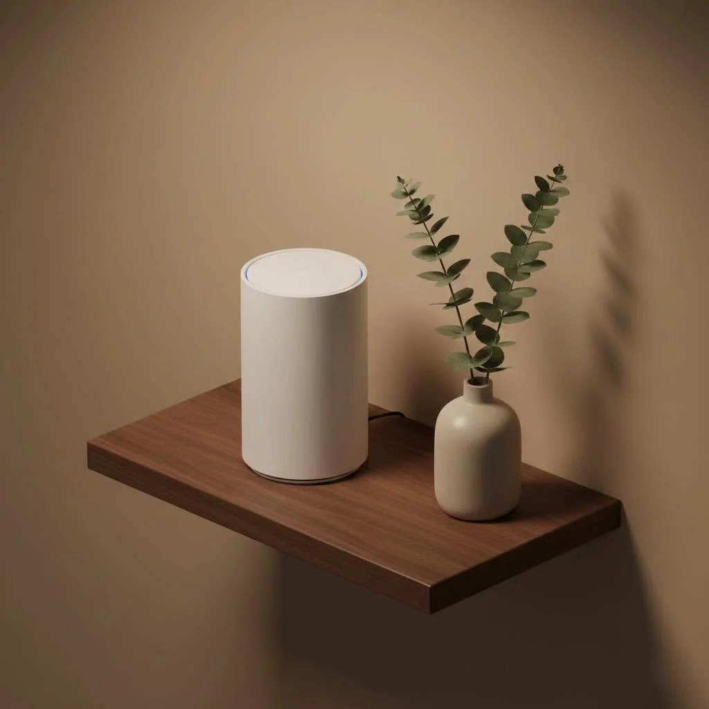 Wi-Fi router extender boosting signal in a home