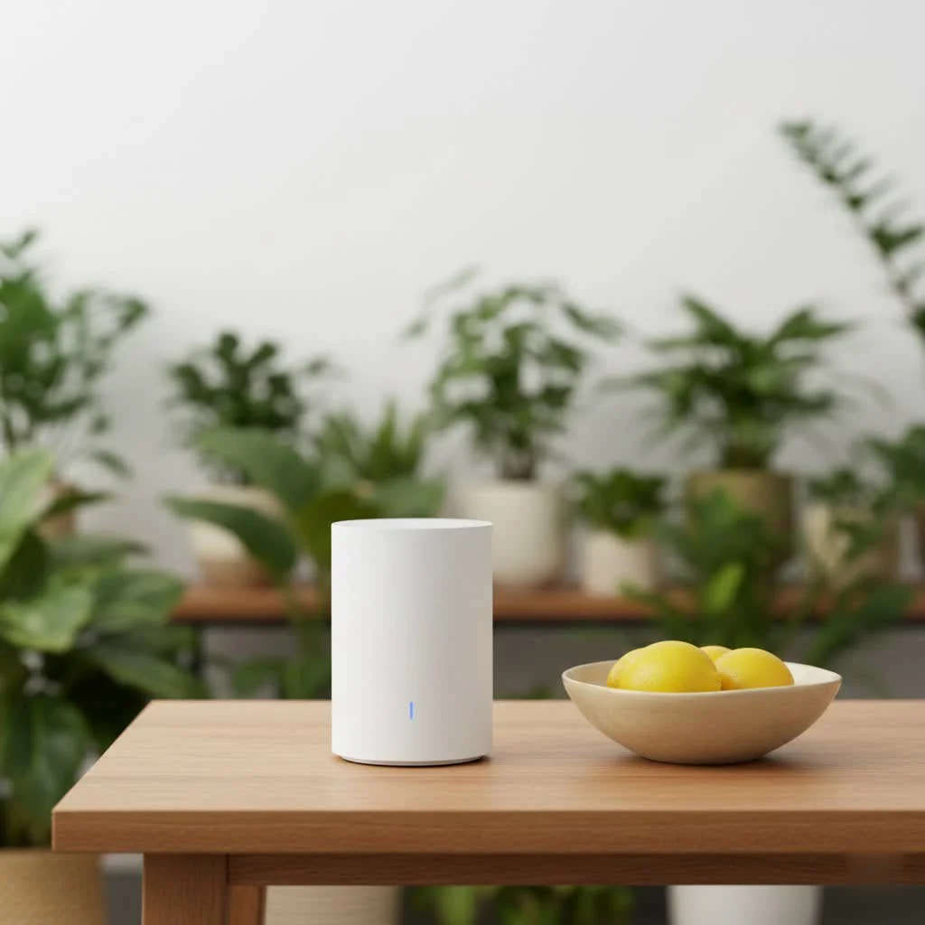 A modern Wi-Fi router with multiple antennas