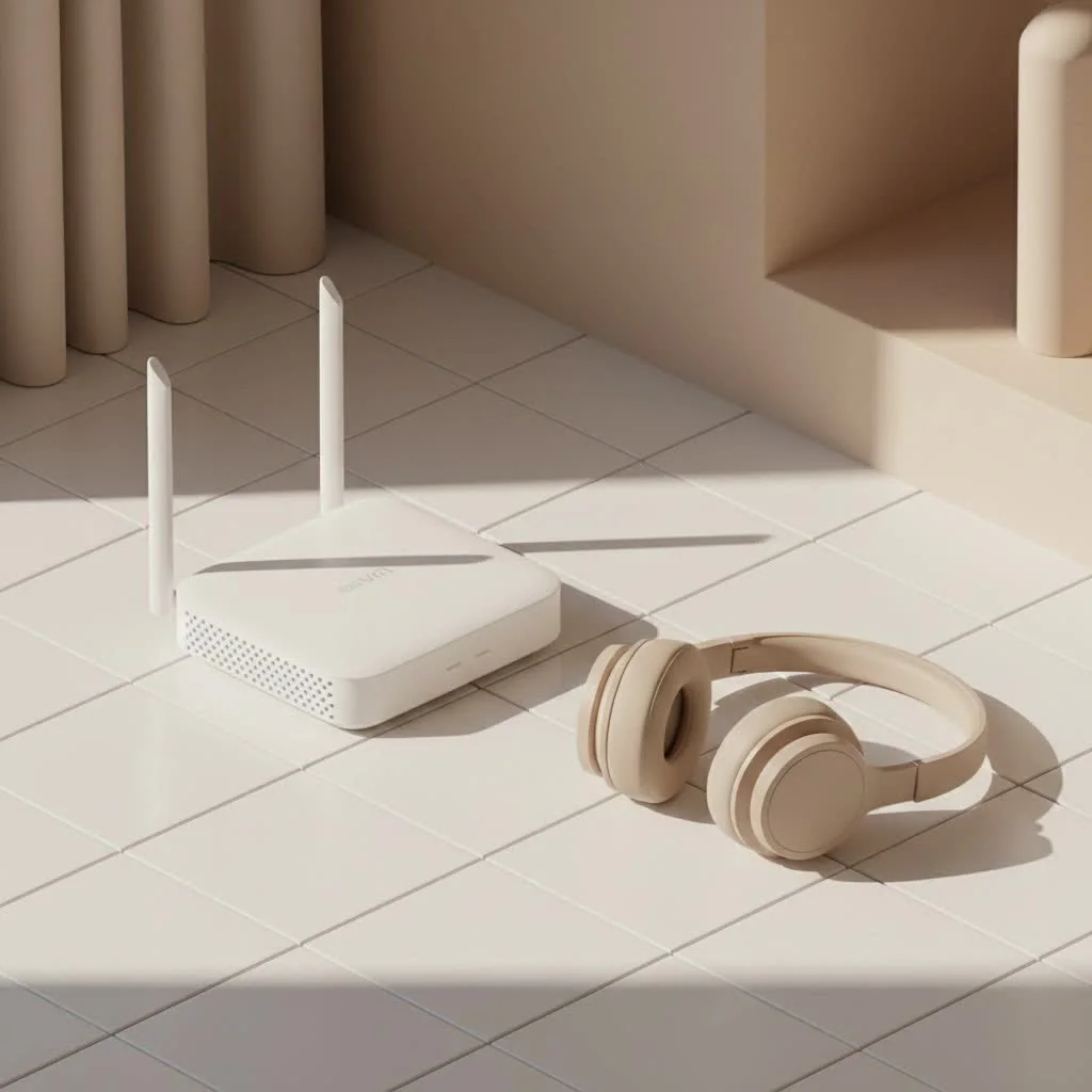 TP-Link Wi-Fi router with multiple antennas and indicator lights