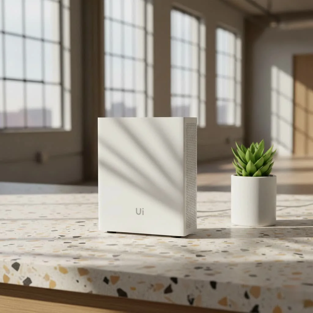 Netgear WiFi router with multiple antennas and sleek design