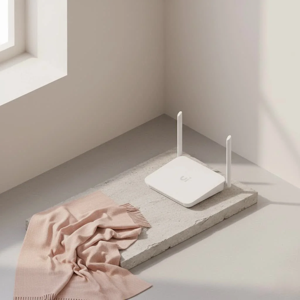 Portable WiFi router displaying a strong signal