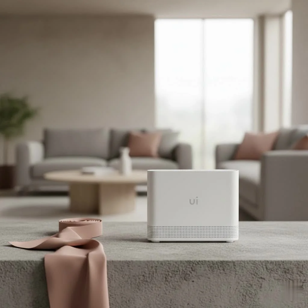 Nest WiFi Router and Point devices in a modern home setting
